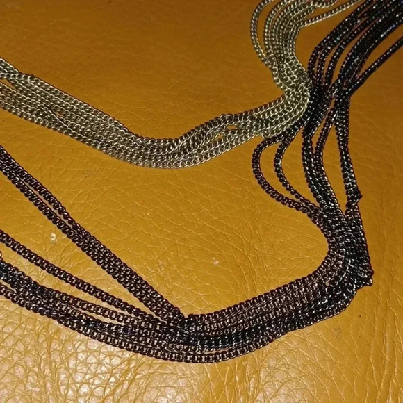 Necklace with different color chains and different size links. - Picture 3 of 4
